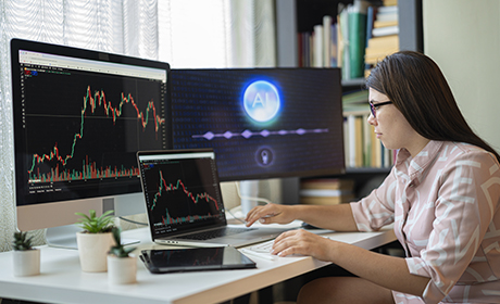 Women working on her laptop