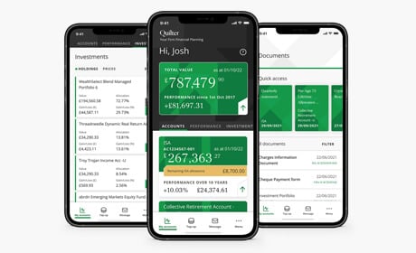 App open on three iPhones